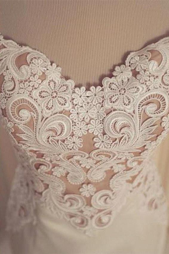 Lace Mermaid Tulle Bridal Gowns Open Back Sleeveless Modern Bridal Gowns Online - Image 3