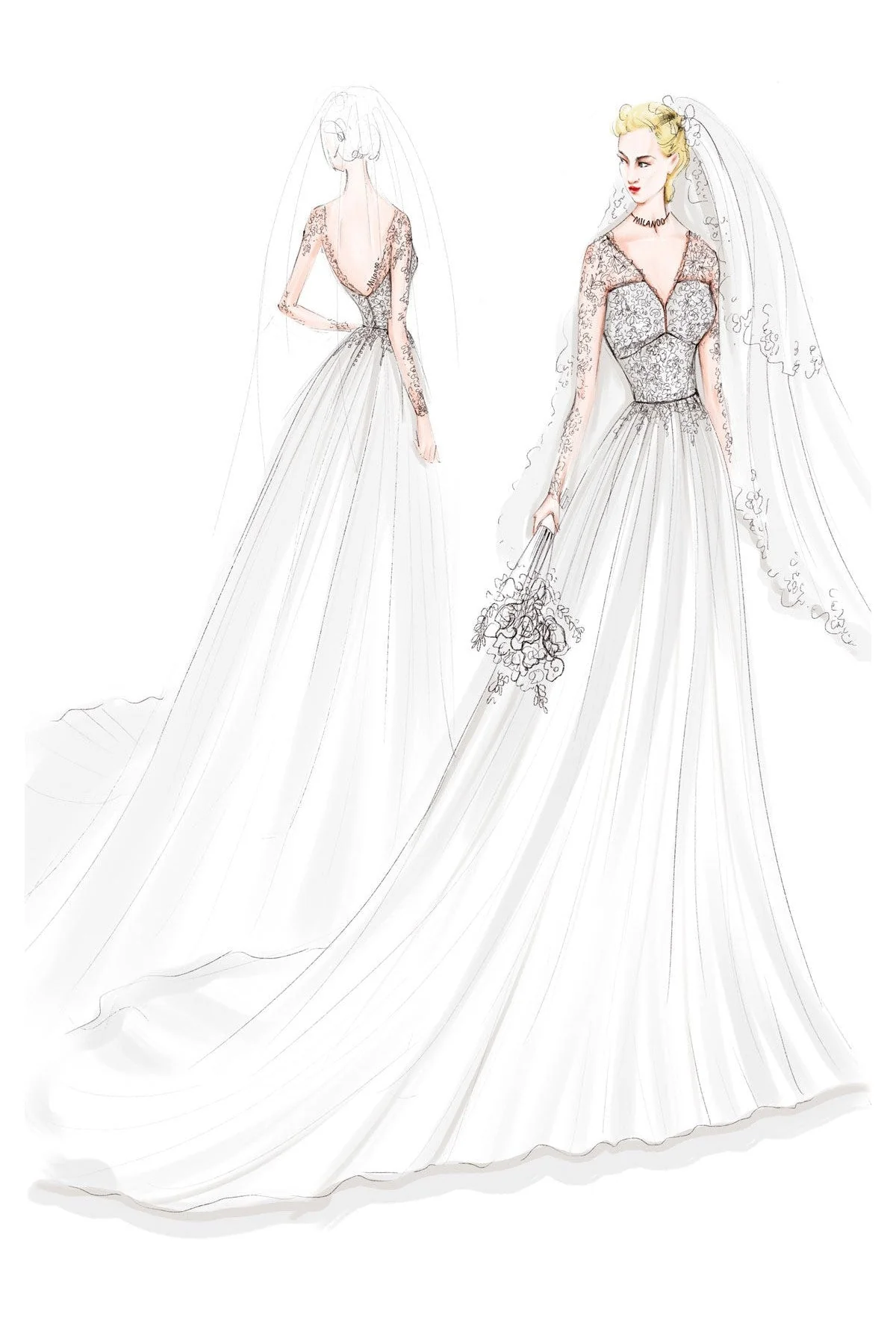 Lace Wedding Dresses Chiffon Chic V-Neck A-line Long Sleeve Lace Applique Beach Wedding Bridal Dress With Train Free Customization - Image 9
