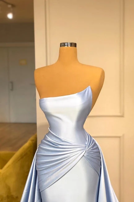 Light Blue A-line Sleeveless Graduation Dresses Long Fabulous Prom Dresses - Image 2