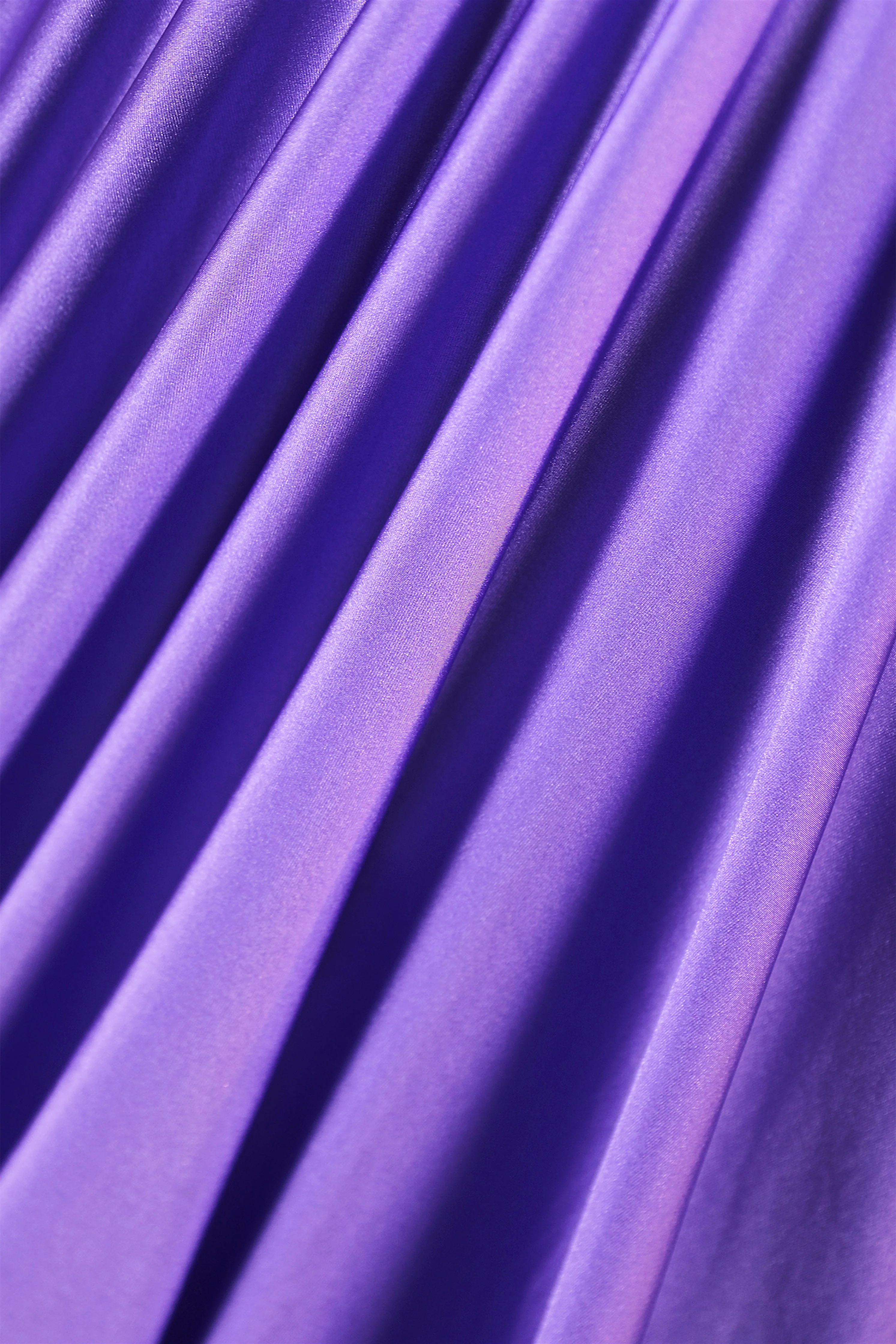 Lilac High neck Silver Applqiues Mermaid Satin Prom Dresses - Image 8