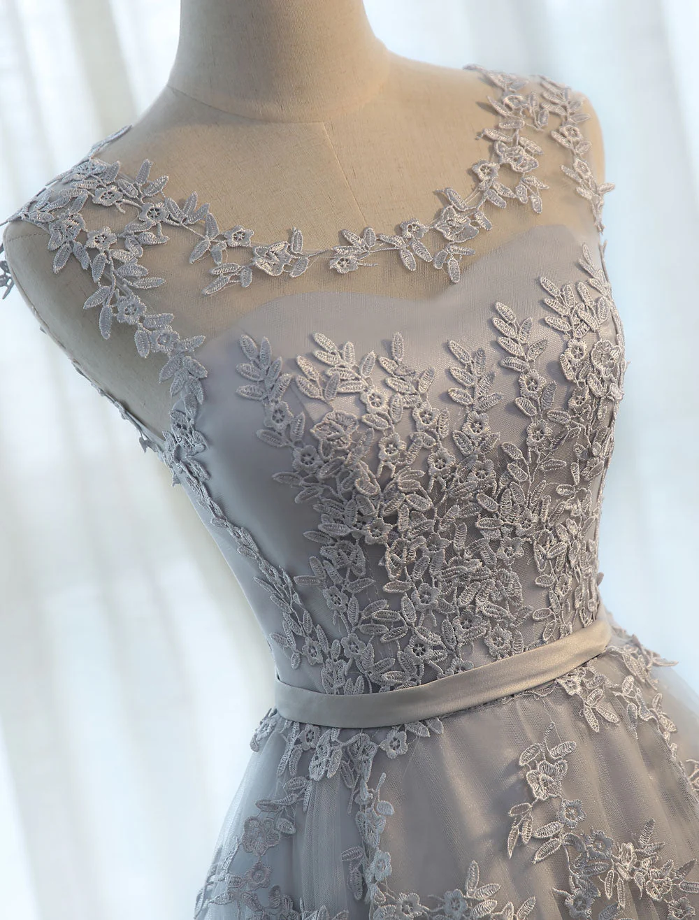 Glamorous Long Evening Dresses Lace Cameo Pink Party Dress A Line Applique Tulle Maxi Formal Dress - Image 16