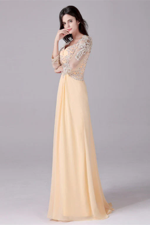 Long sleeves ankle-length sweetheart backless mermaid mother's dress - Image 8