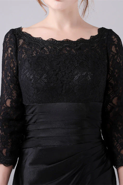 Long sleeves jewel ankle-length backless lace mermaid mother's dress - Image 7