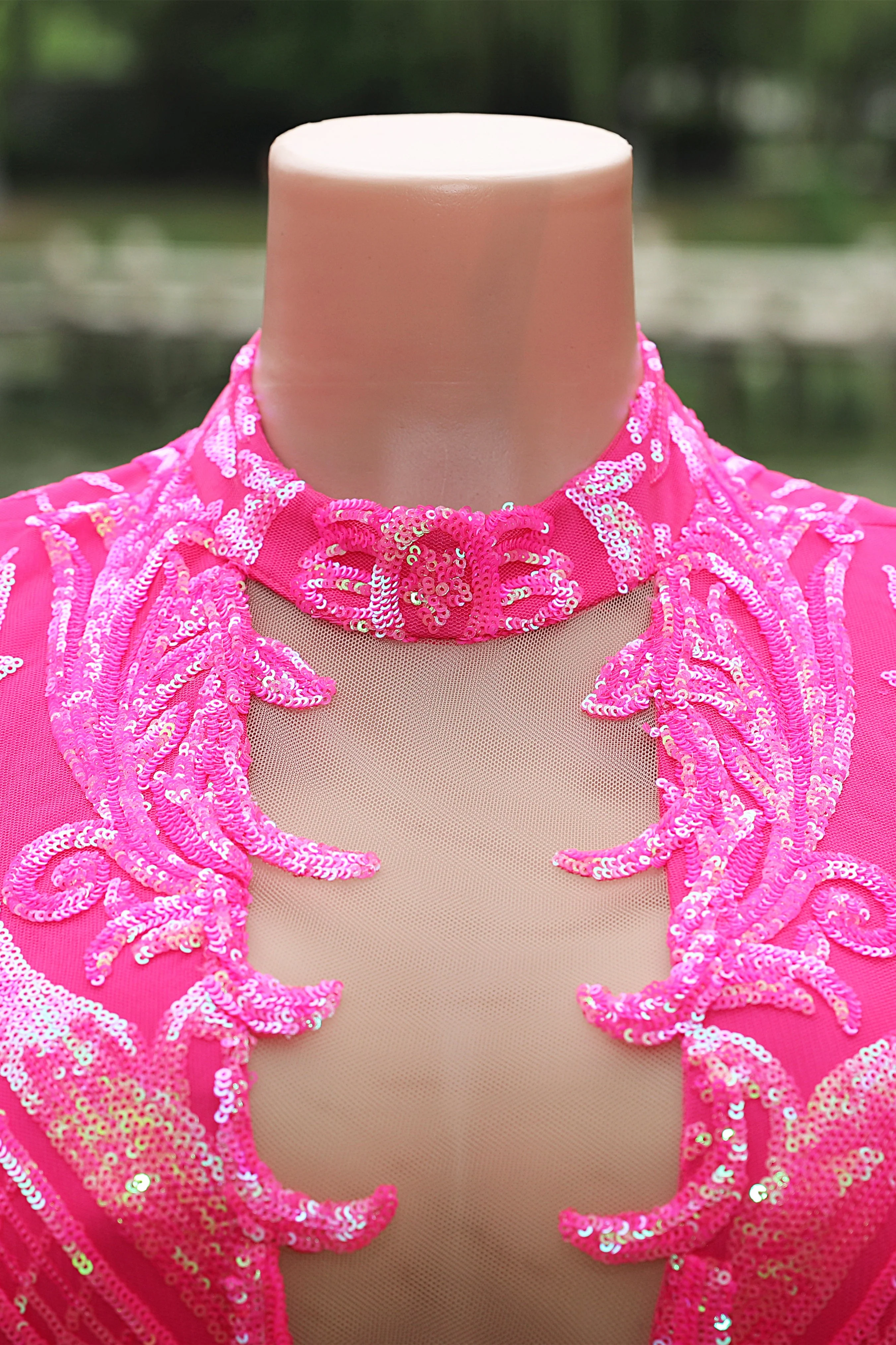 Saprkle Long sleeves Keyhole Mermaid Sequin Prom Dresses - Image 4