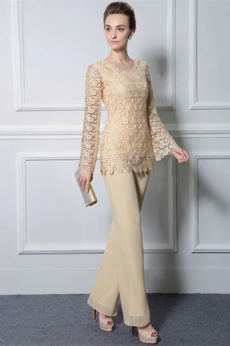 Long Sleeves lace Jewel modest mother's suit - Image 4