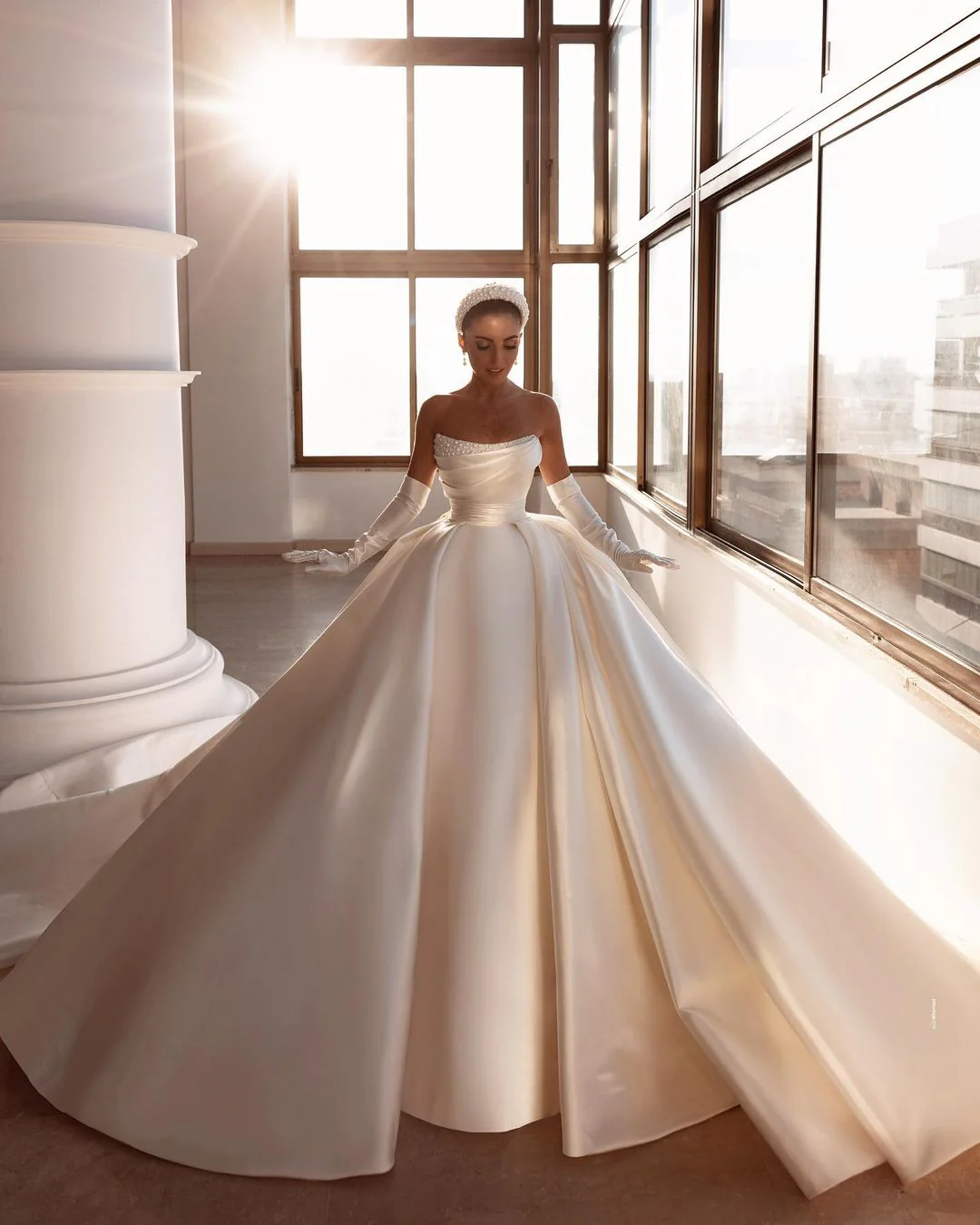 Gorgeous Strapless Ball Gown Wedding Dress With Beadings Online - Image 4