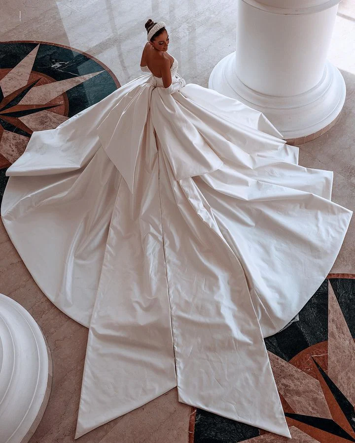 Gorgeous Strapless Ball Gown Wedding Dress With Beadings Online - Image 5