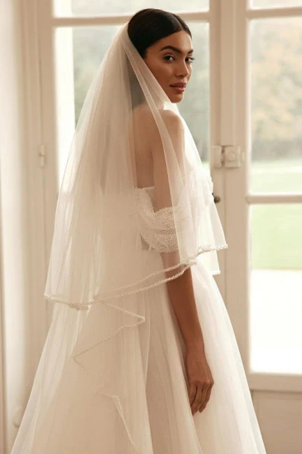Modern Long Sleevess Long Off-the-Shoulder Wedding Dresses Online Sequined - Image 4