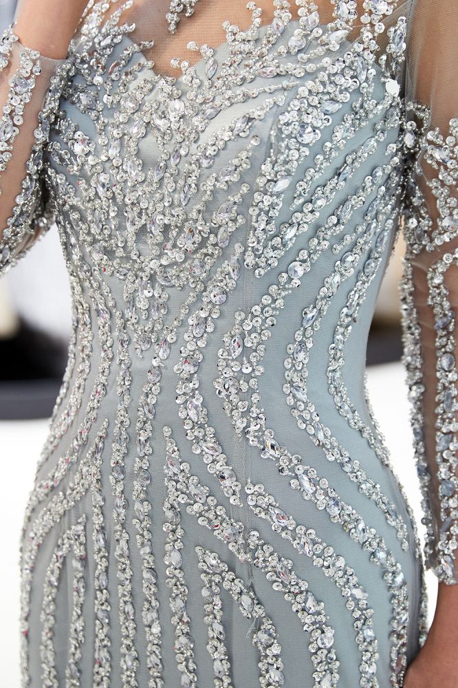 MARLENE Mermaid Sequined Pattern Long Sleevess Evening Dresses - Image 9