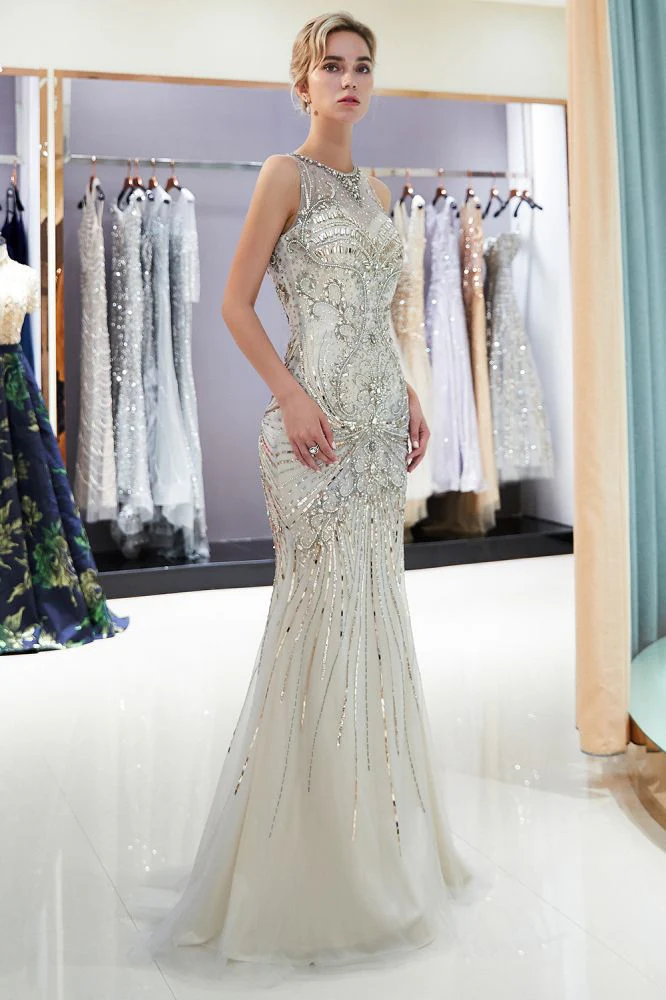 MARVEL Mermaid Sleeveless Long Evening Dresses with Gorgeous Beading - Image 10