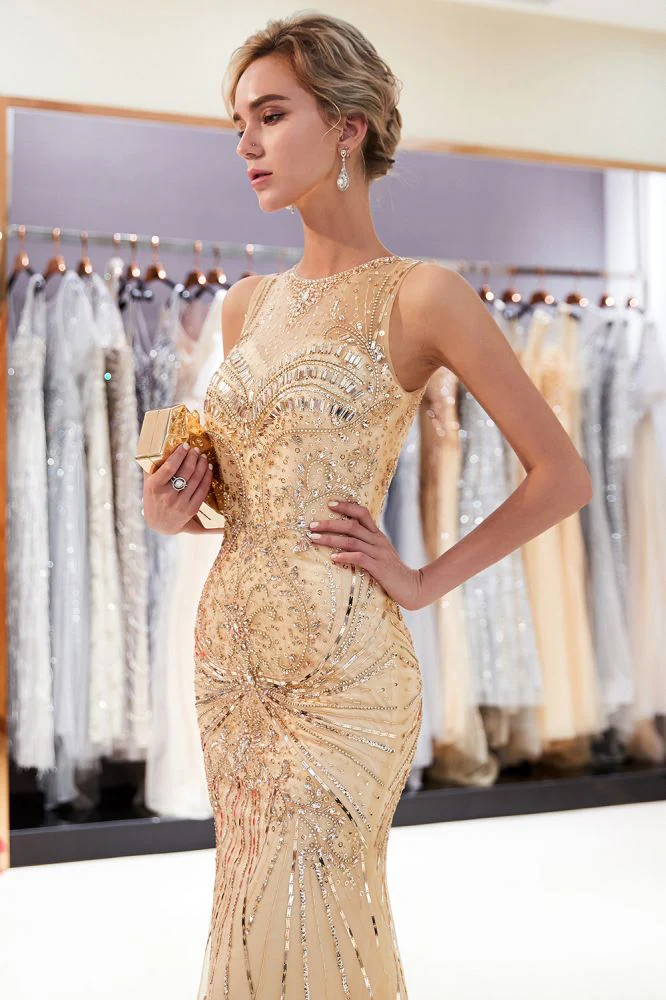 MARVEL Mermaid Sleeveless Long Evening Dresses with Gorgeous Beading - Image 11