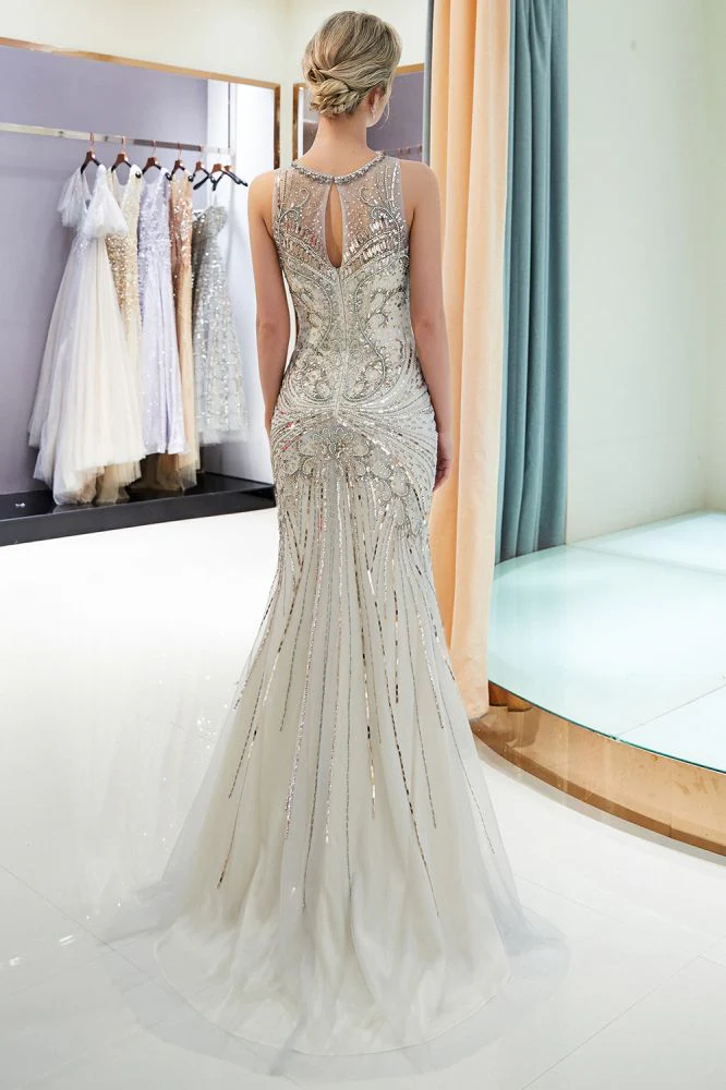 MARVEL Mermaid Sleeveless Long Evening Dresses with Gorgeous Beading - Image 4