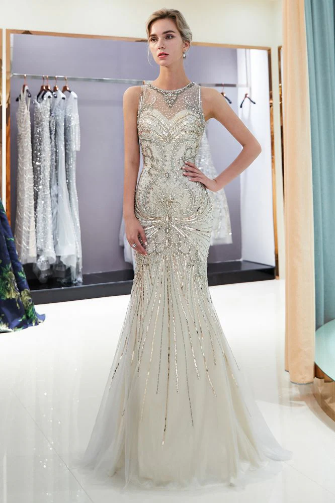 MARVEL Mermaid Sleeveless Long Evening Dresses with Gorgeous Beading - Image 5