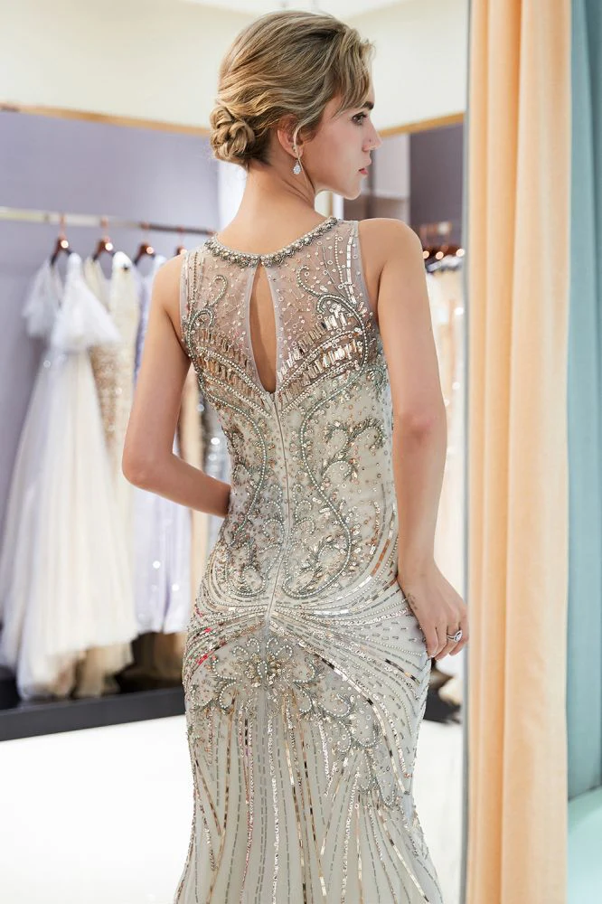 MARVEL Mermaid Sleeveless Long Evening Dresses with Gorgeous Beading - Image 6