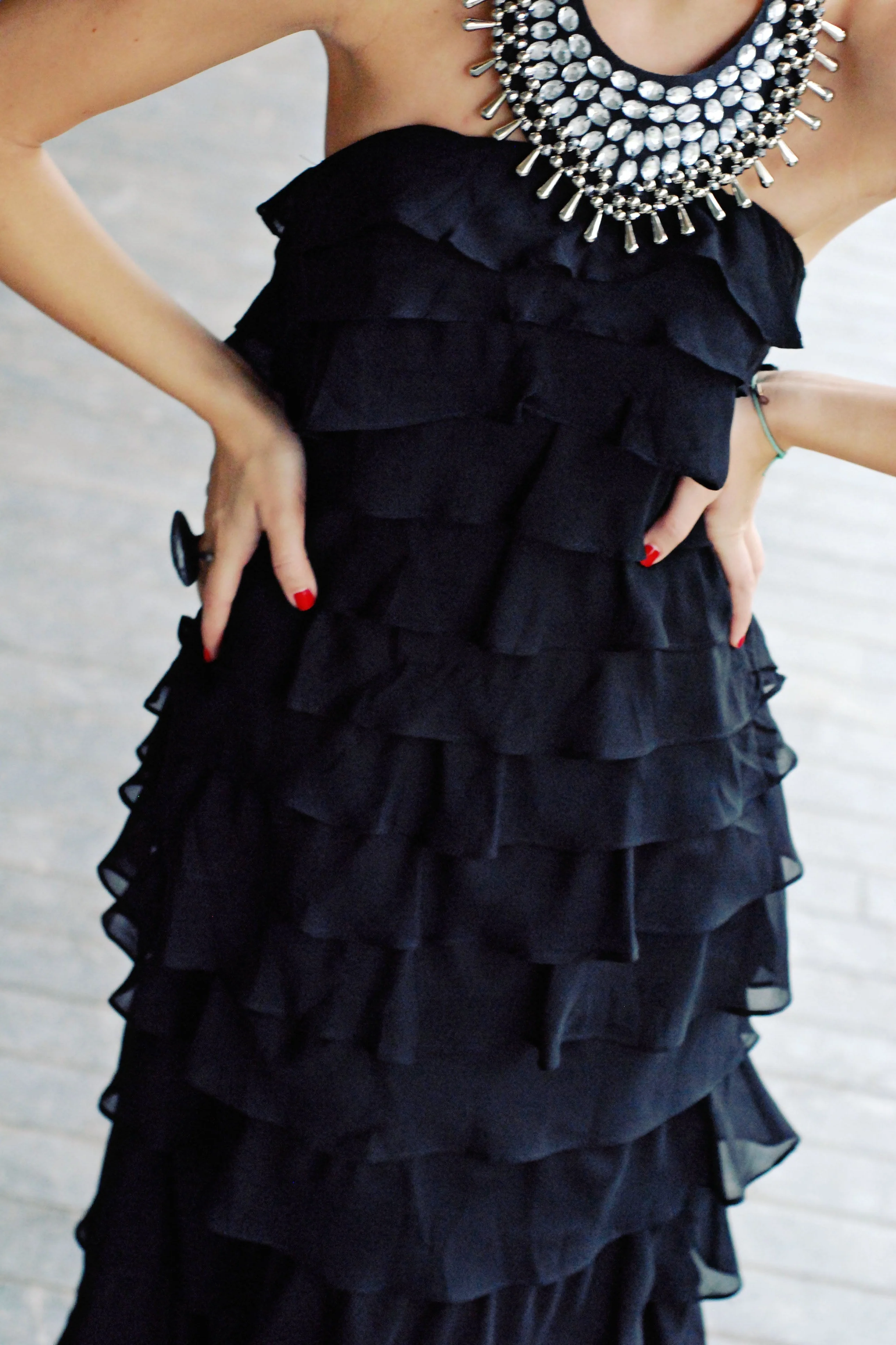 Mermaid Halter Floor Length Chiffon Rhinestone Evening Dress - Image 6