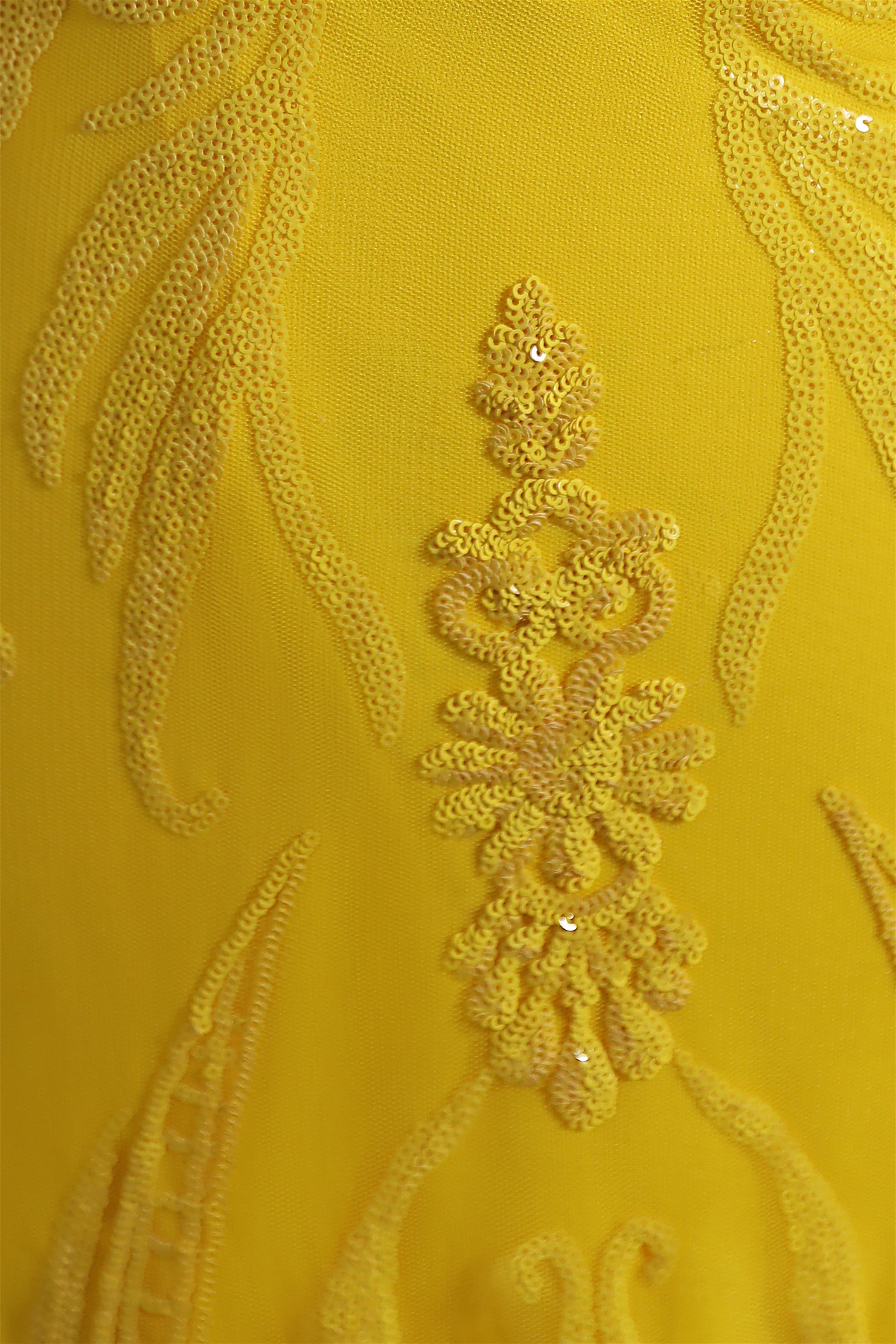 Mermaid Jewel Lace Sequined Floor-length Long Sleeve Detachable Train Elegant Prom Dress - Image 3
