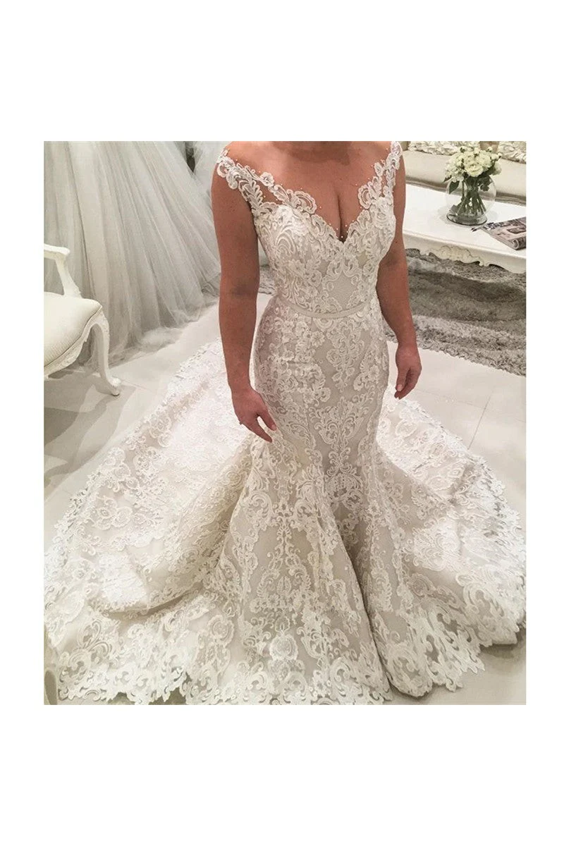 Mermaid Lace Wedding Dresses Sleeveless Classic Dresses for Weddings - Image 2