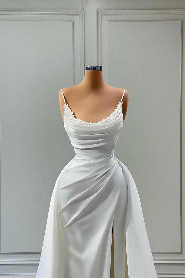 Mermaid Spaghetti strap Floor-length Sleeveless High Split With Side Train Prom Dress - Image 2