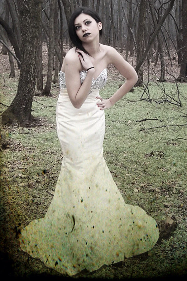 Mermaid Sweetheart Floor Length Chiffon Rhinestone Prom Dress - Image 4