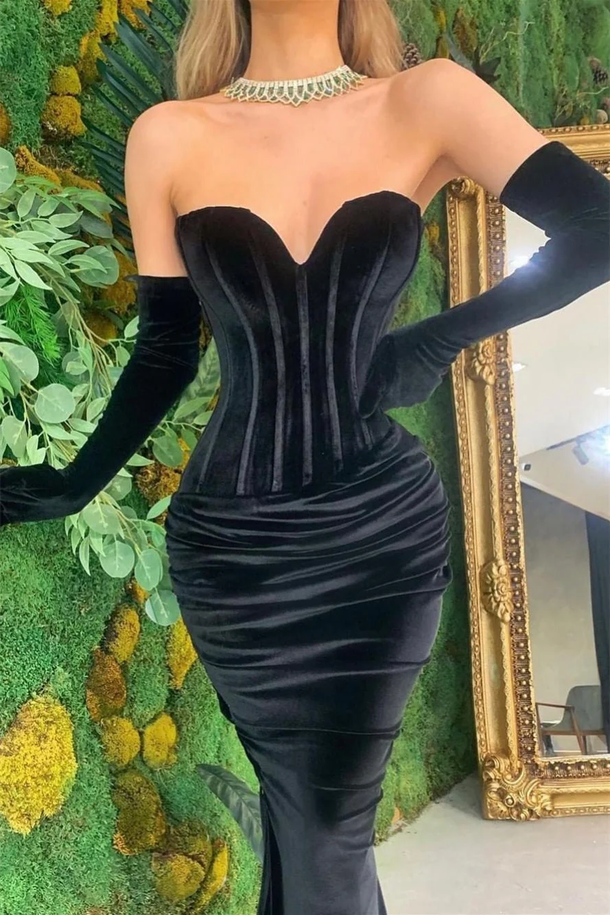 Mermaid Sweetheart Strapless Sleeveless Floor-length Prom Dress - Image 2