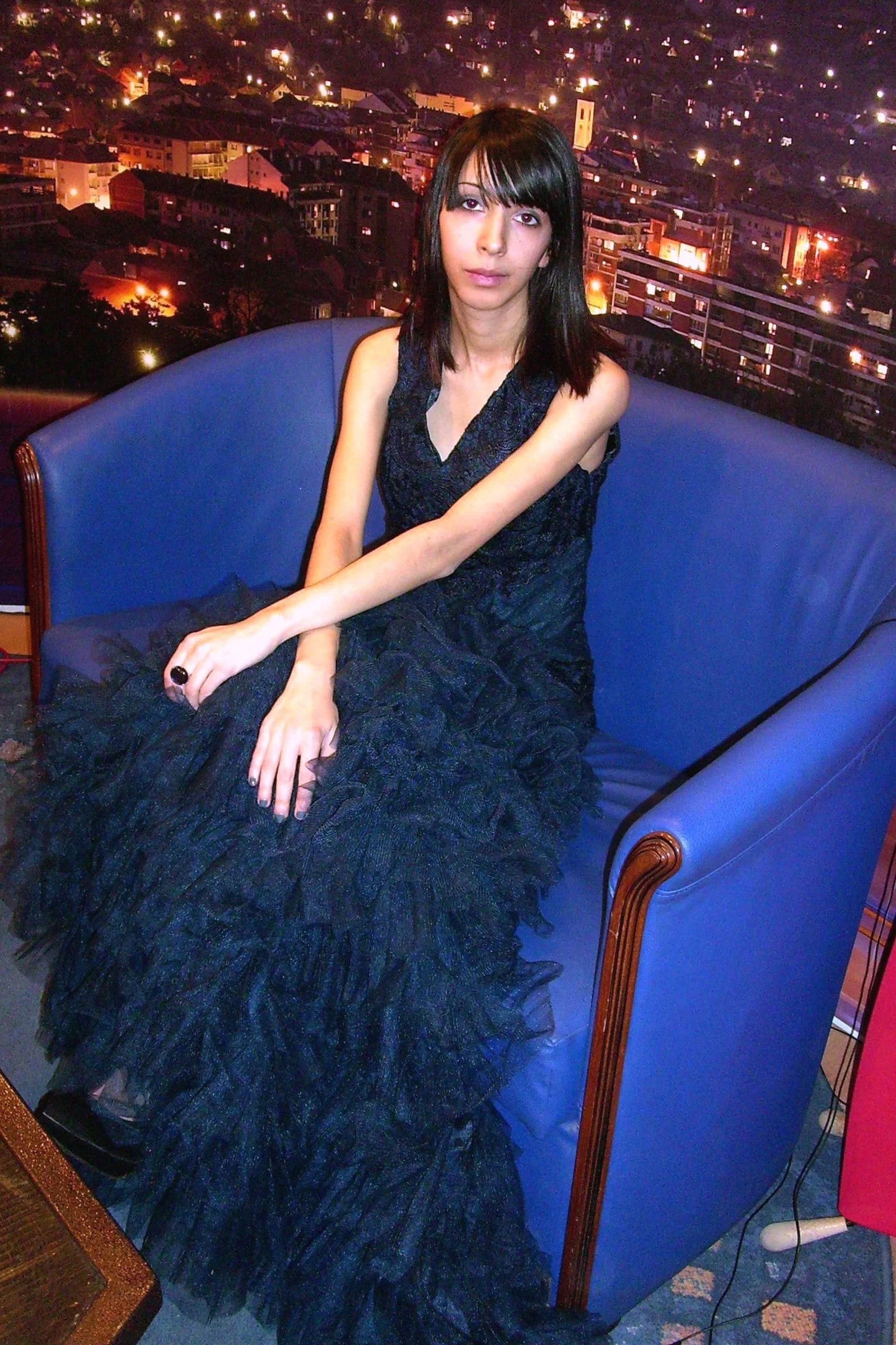 Mermaid V-neck Sleeveless Floor Length Tulle Lace Evening Dress - Image 4