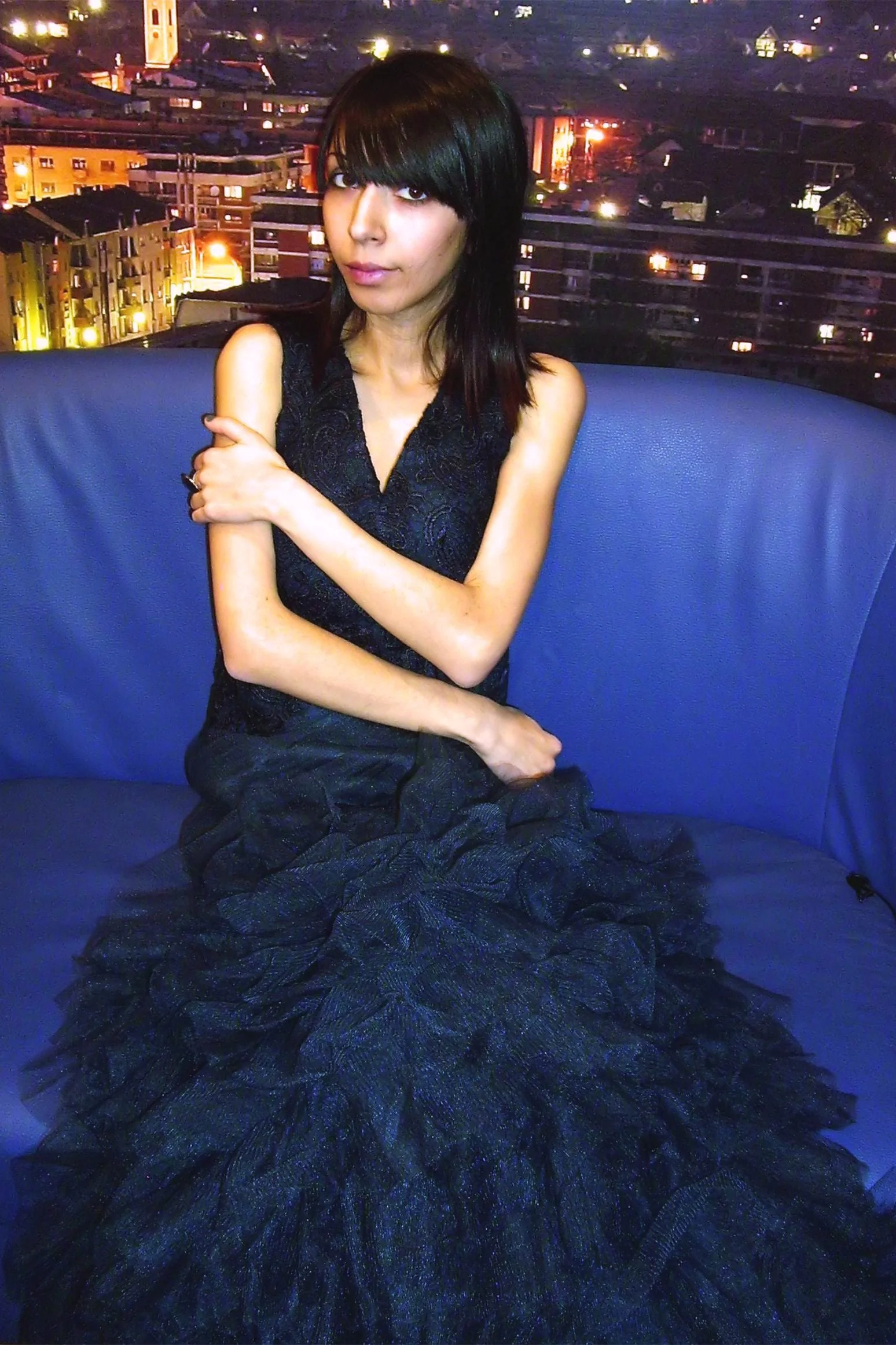 Mermaid V-neck Sleeveless Floor Length Tulle Lace Evening Dress - Image 5