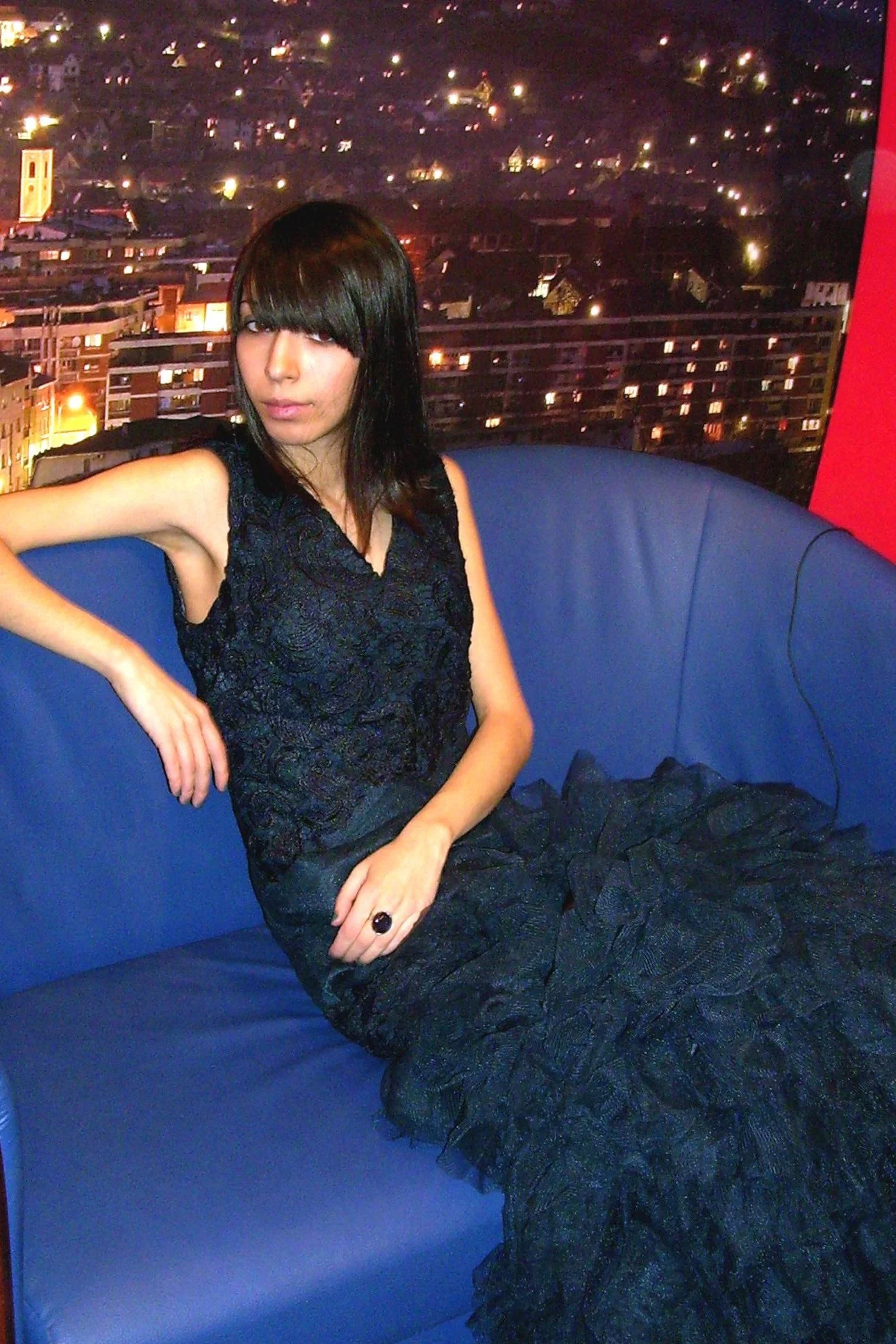 Mermaid V-neck Sleeveless Floor Length Tulle Lace Evening Dress - Image 6