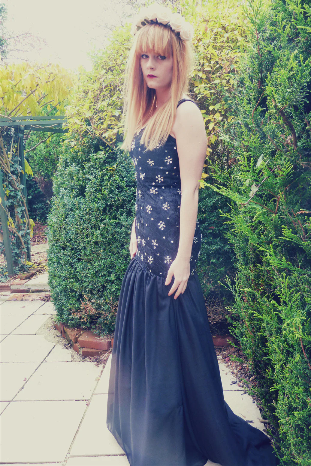 Mermaid Wide Straps Floor Length Tulle Rhinestone Prom Dress - Image 3