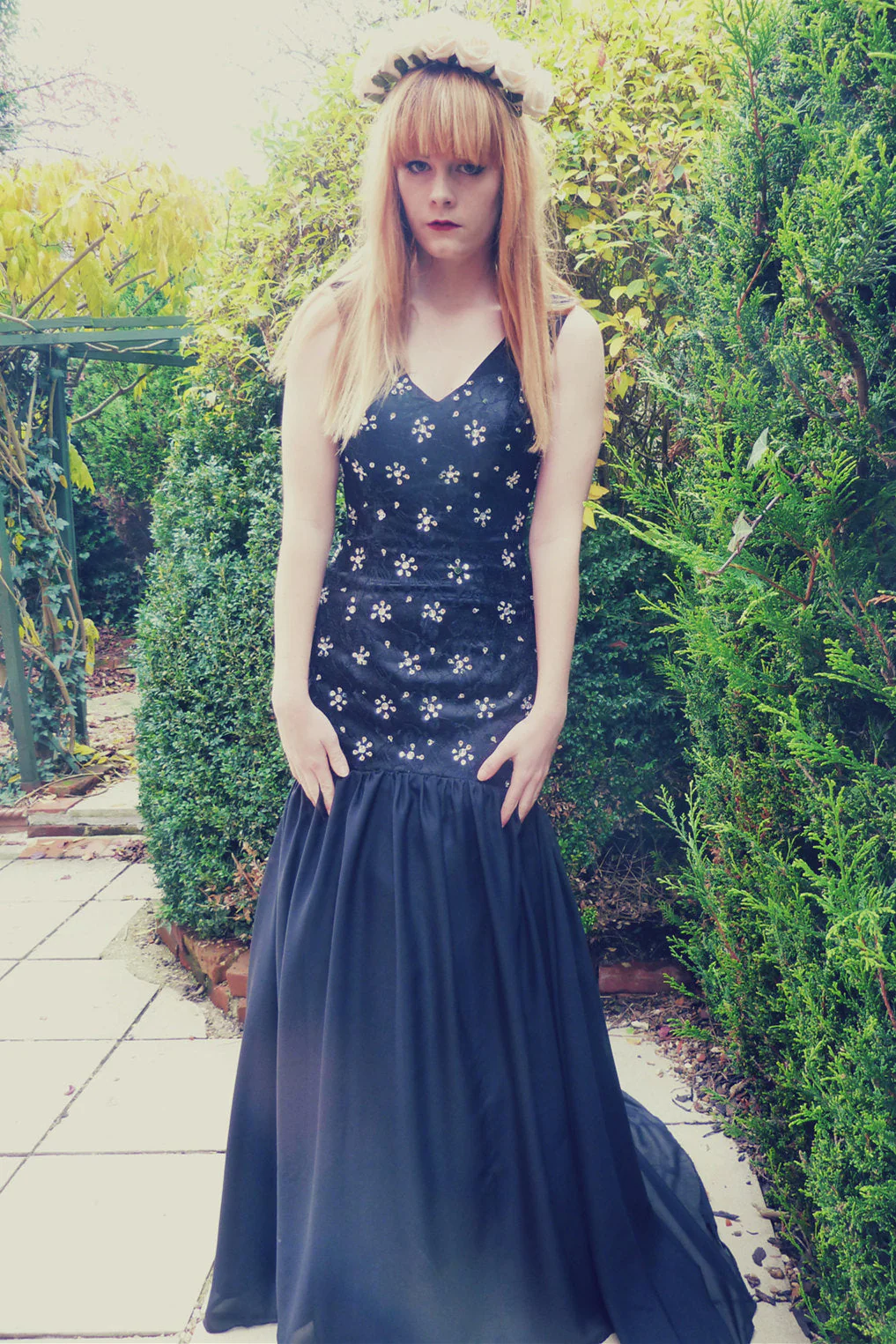 Mermaid Wide Straps Floor Length Tulle Rhinestone Prom Dress - Image 6