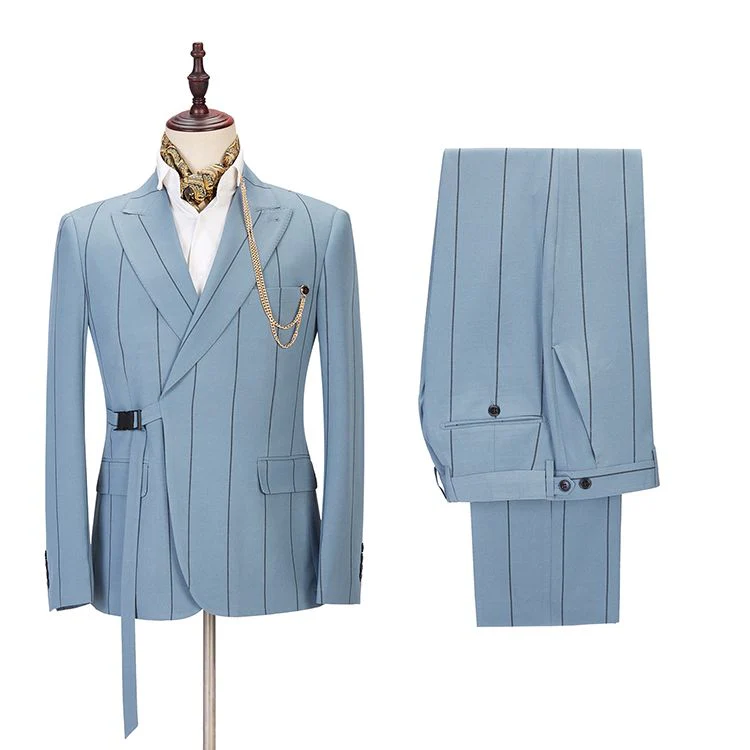 Classy Striped Peaked Lapel Classic Men Suits Online - Image 2