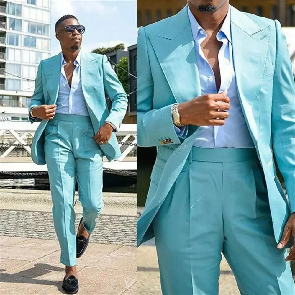 Peaked Lapel Slim Fit Prom Outfits for Men - Image 2