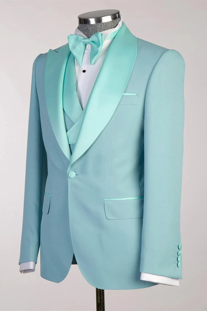 Mint Peaked Lapel 3-Piece Prom Suit - Image 3