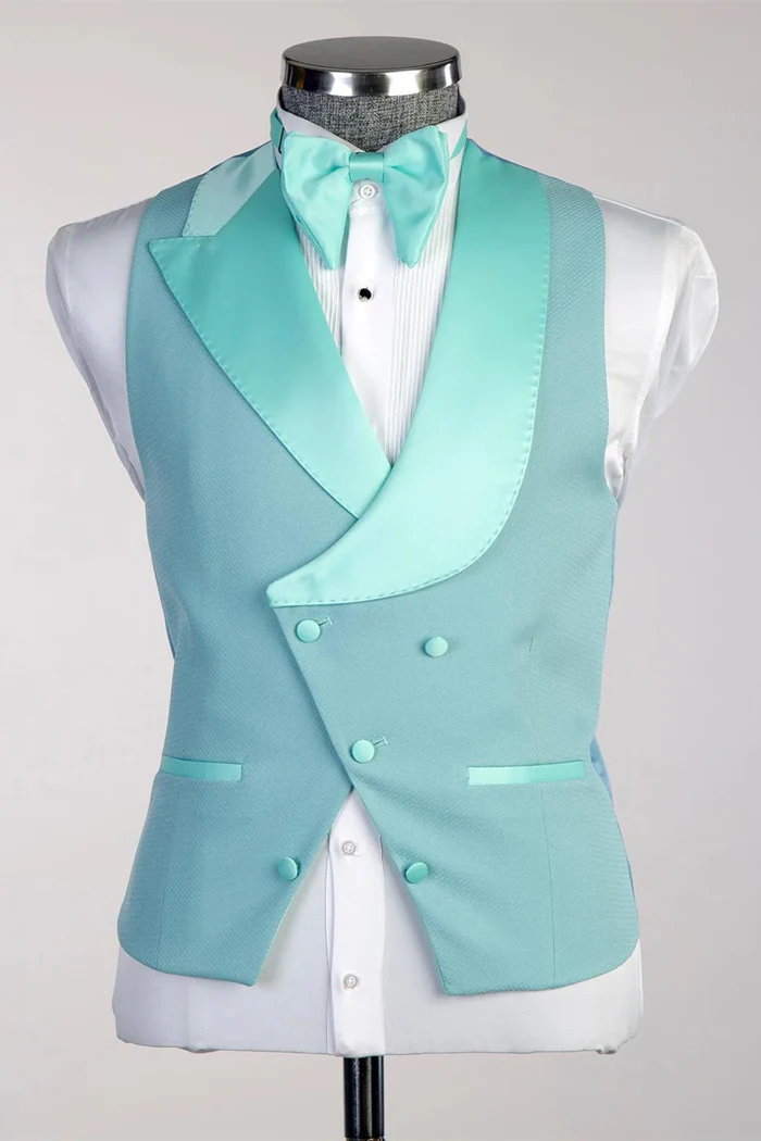Mint Peaked Lapel 3-Piece Prom Suit - Image 4