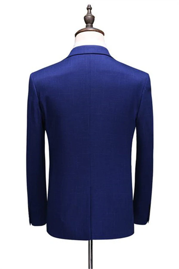 Navy Blue Simple Formal Tuxedo Slim fit Men Suits online - Image 2