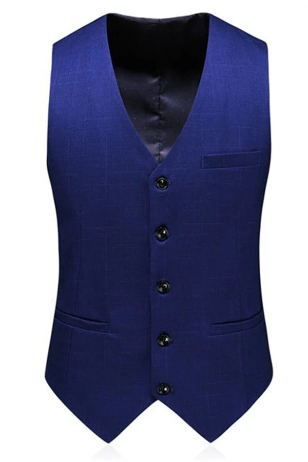 Navy Blue Simple Formal Tuxedo Slim fit Men Suits online - Image 3