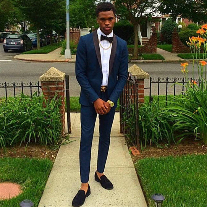 Navy Blue Classic Two Piece Men Suit for Prom - Image 2