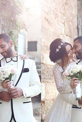 New Arrival Long Sleeves Bridal Dress Lace Applique Custom Made Wedding Dresses - Image 3