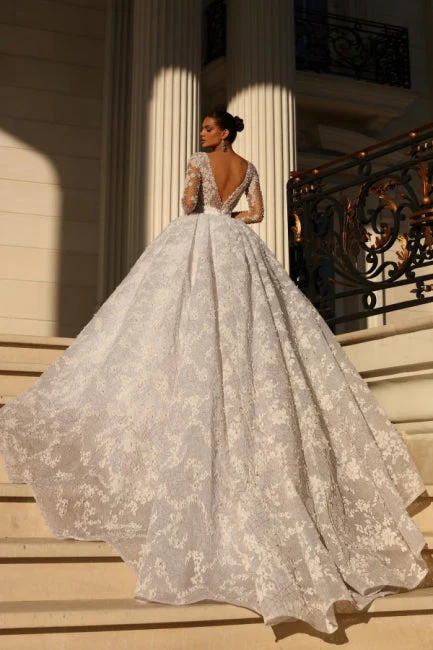 Fabulous Sweetheart Ball Gown Lace Wedding Dresses Online Crystals - Image 2