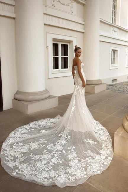Noble sweetheart sleeveless mermaid lace Wedding Dresses - Image 6