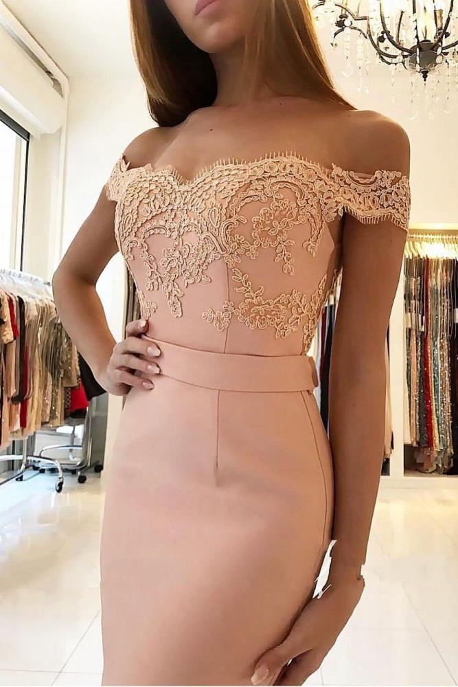 Off Shoulder Slim Mermaid Evening Dress Floor Length Party Gown - Image 3