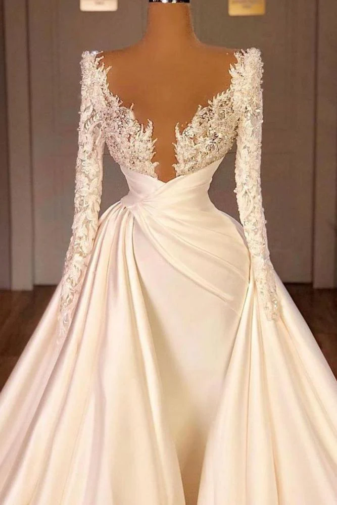 Off the Shoulder Sequined Fur Satin Wedding Party Gown Sleeveless/Long Sleevess styles - Image 5
