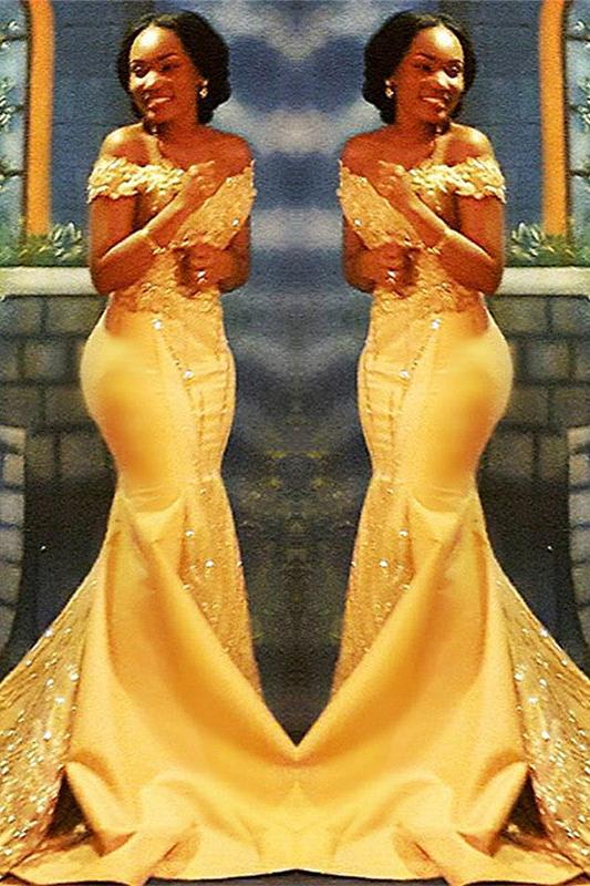 Off-the-Shoulder Sparkle Beads Sequined Appliques Prom Dresses New Arrival Mermaid Beads Sequins Evening Gown - Image 2