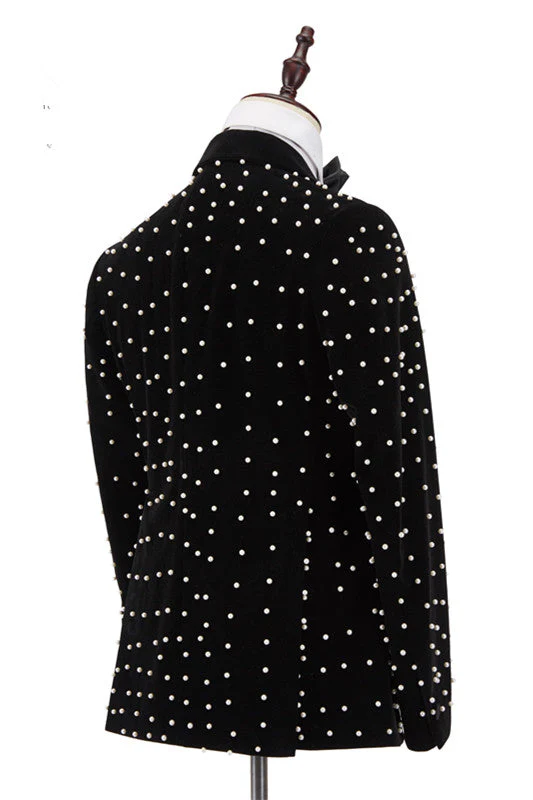 Classy Black Peaked Lapel Men Suits for Prom - Image 2
