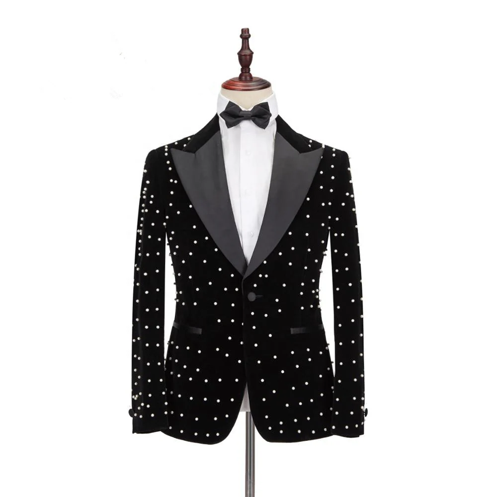 Classy Black Peaked Lapel Men Suits for Prom - Image 4