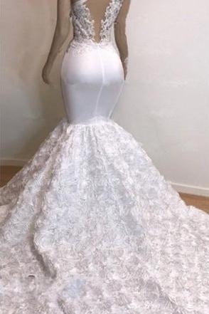 One Shoulder Lace Appliques Meramid Prom Dresses with sleeve - Image 3