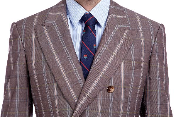 Peak Lapel Plaid Double Breasted Premium Mens Suits with Flap Pocket - Image 4