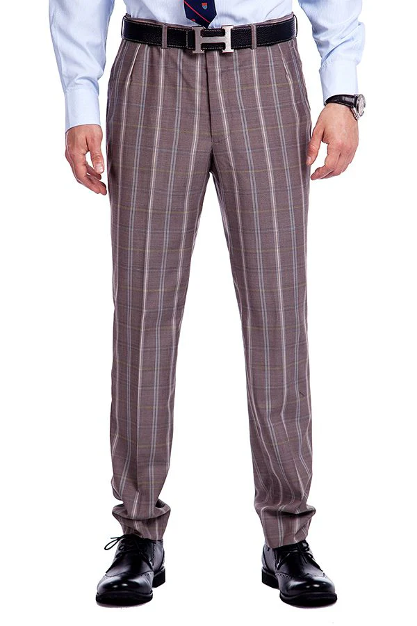 Peak Lapel Plaid Double Breasted Premium Mens Suits with Flap Pocket - Image 7