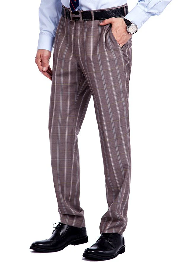 Peak Lapel Plaid Double Breasted Premium Mens Suits with Flap Pocket - Image 8