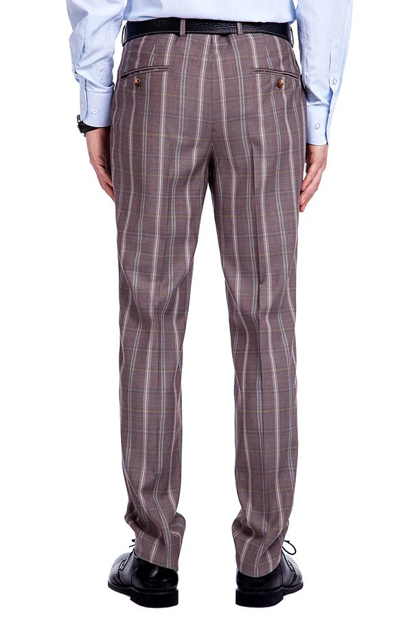 Peak Lapel Plaid Double Breasted Premium Mens Suits with Flap Pocket - Image 9