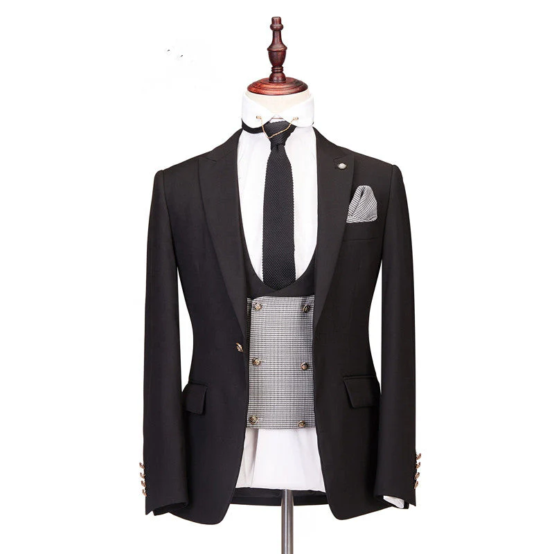 Peaked Lapel Three-piece Best Fitted Men Suits for Wedding - Image 3